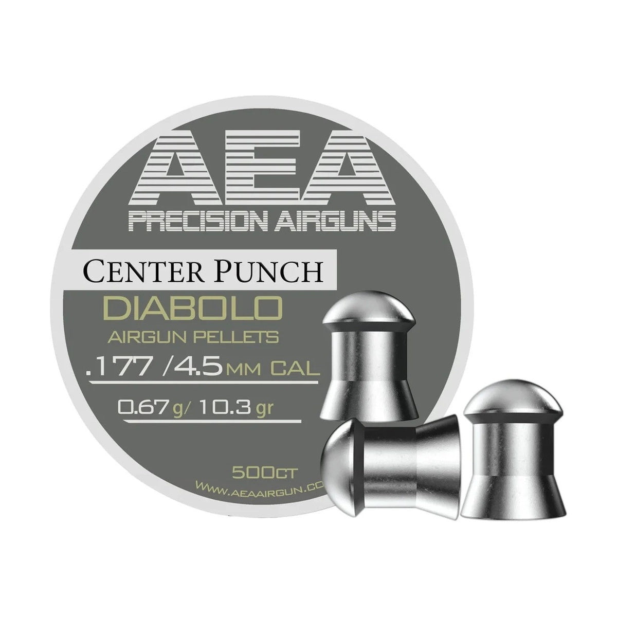 AEA Center Punch Diabolo Pellets 4.5mm / .177 Cal 10.3gr - 500ct