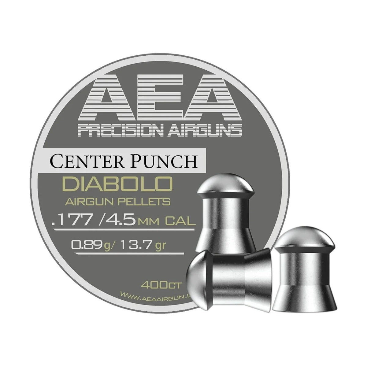 AEA Center Punch Diabolo Pellets 4.5mm / .177 Cal 13.7gr - 400ct