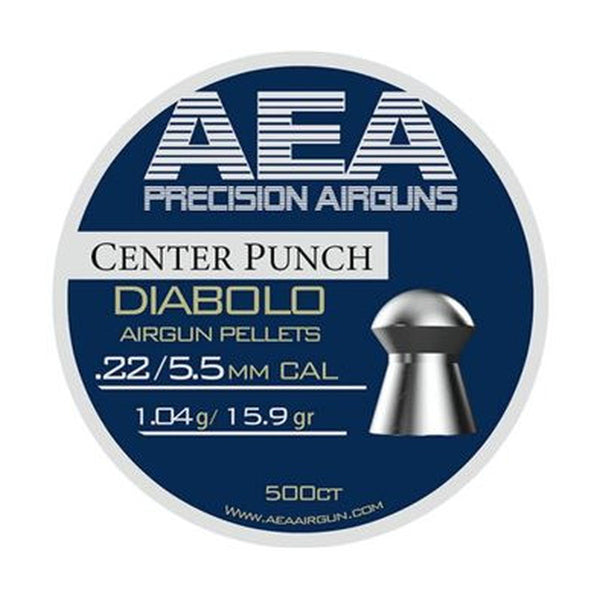 AEA Center Punch Diabolo Pellets 5.5mm / .22 Cal 15.9gr - 500ct