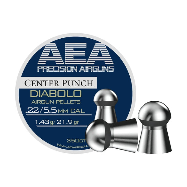 AEA Center Punch Diabolo Pellets 5.5mm / .22 Cal 21.9gr - 350ct