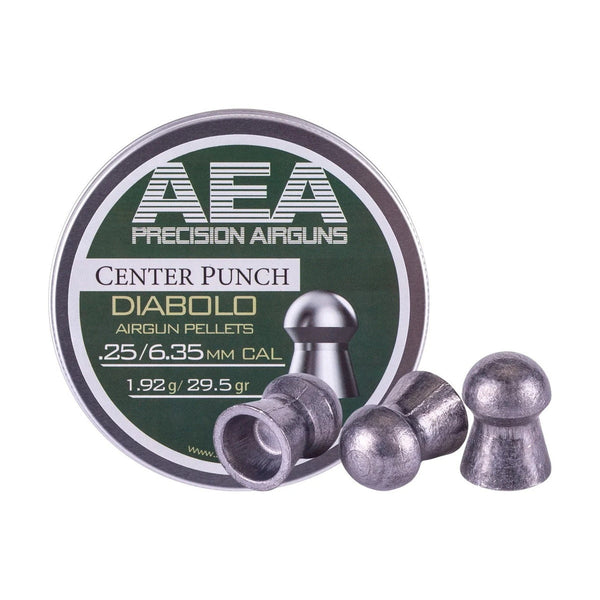 AEA Center Punch Diabolo Pellets 6.35mm / .25 Cal 29.5gr - 300ct