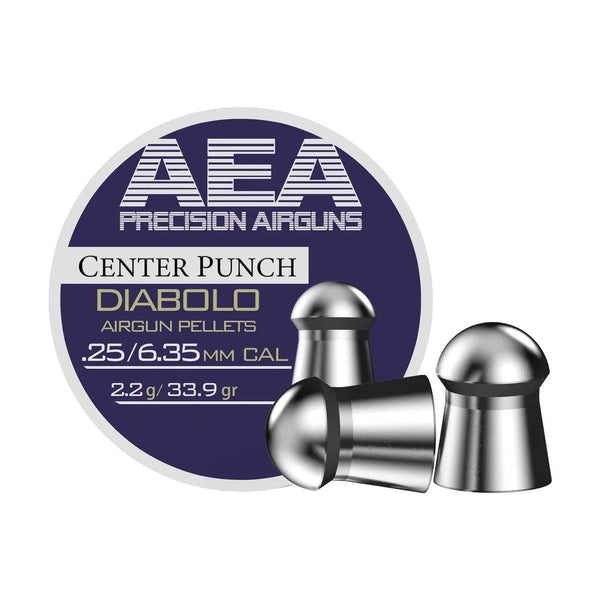 AEA Center Punch Diabolo Pellets 6.35mm / .25 Cal 33.9gr - 300ct