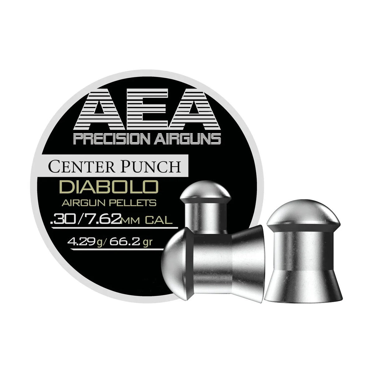 AEA Center Punch Diabolo Pellets 7.62mm / .30 Cal 66.2gr - 120ct