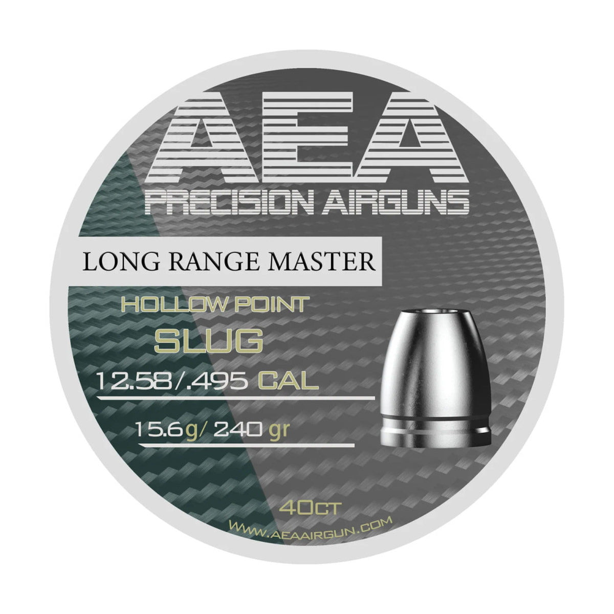 AEA Long Range Master Hollow Point Slugs 12.58mm / .50 Cal (.495) 240gr - 40ct